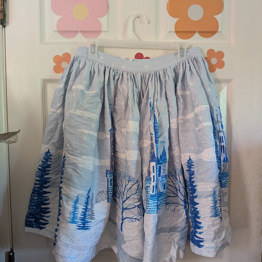 Pinup Couture Blue Scenic Skater Skirt